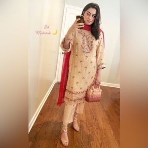 Pakistani Peachy Pink Kurta Set